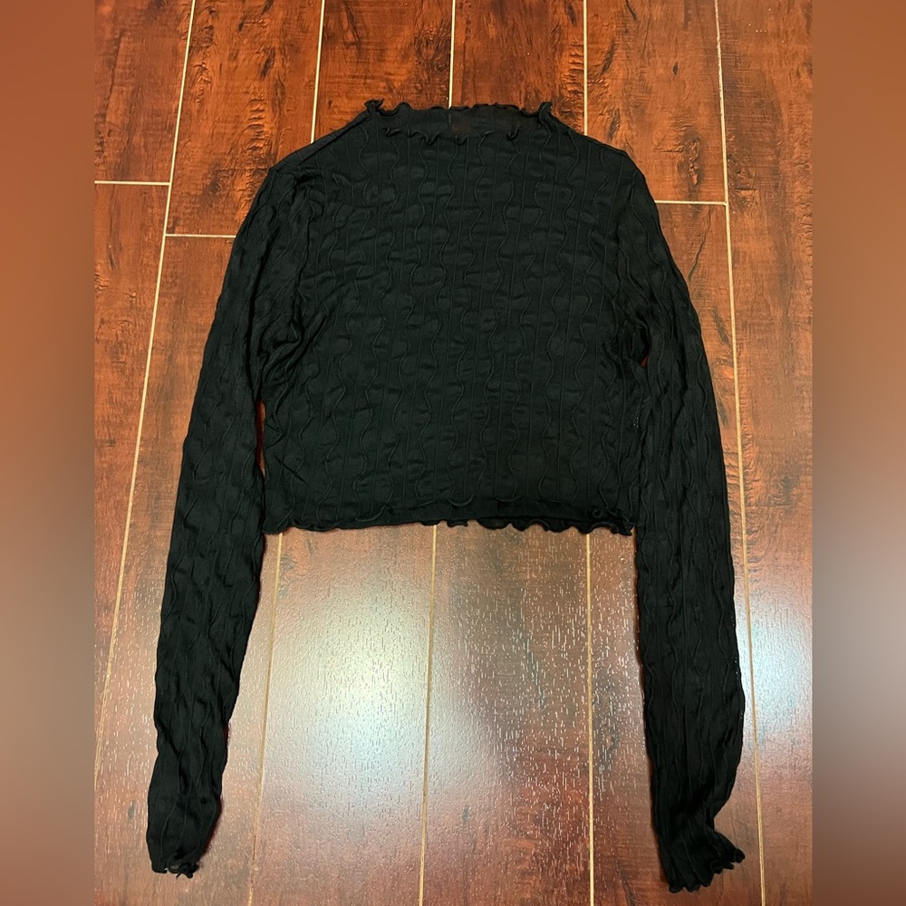 Shein Mesh Crop Top Black Size M
